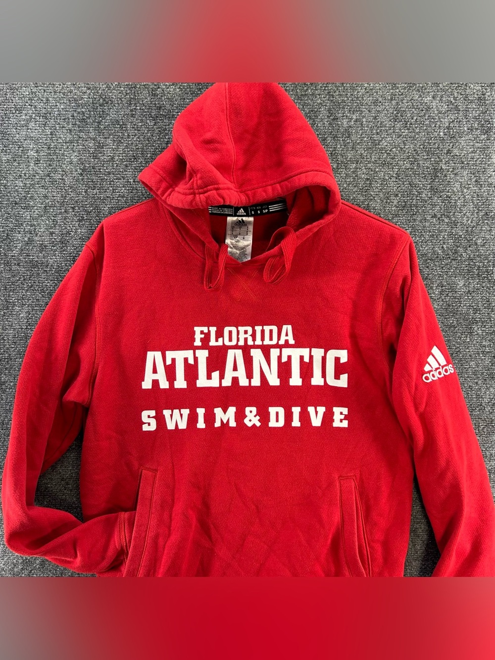 Adidas FAU Florida Atlanta Swimming & Diving Hoodie Sweatshirt Small Red/ White